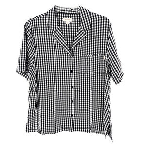 Brixton Black and White Checkered Blouse